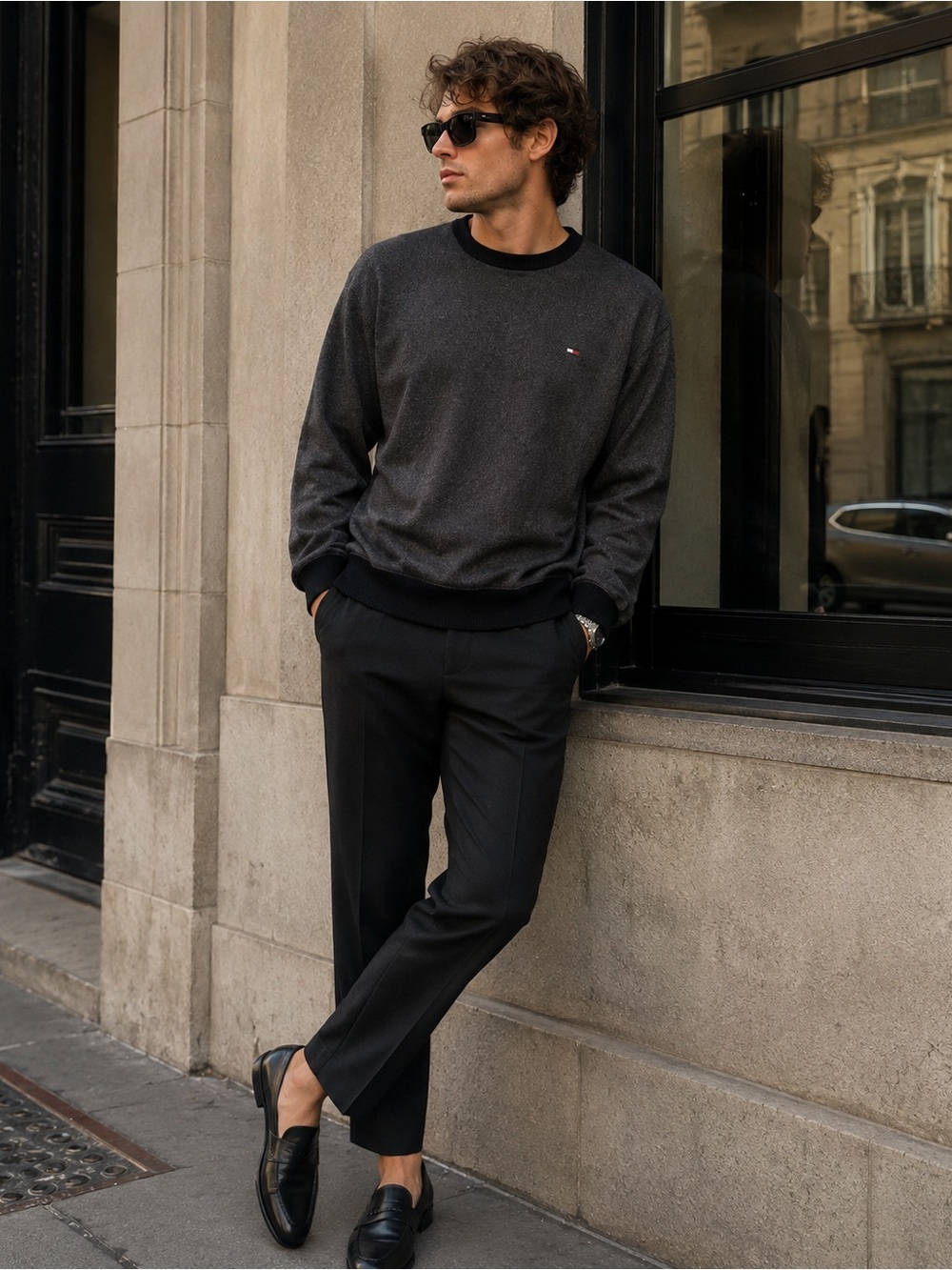 Tommy Hilfiger Men’s Dark Gray Crewneck Sweater